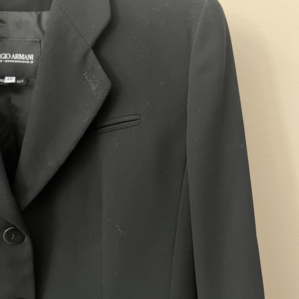 Gorgeous vintage Giorgio Armani black wool blazer, like new, Italian size 46 - Picture 8 of 11